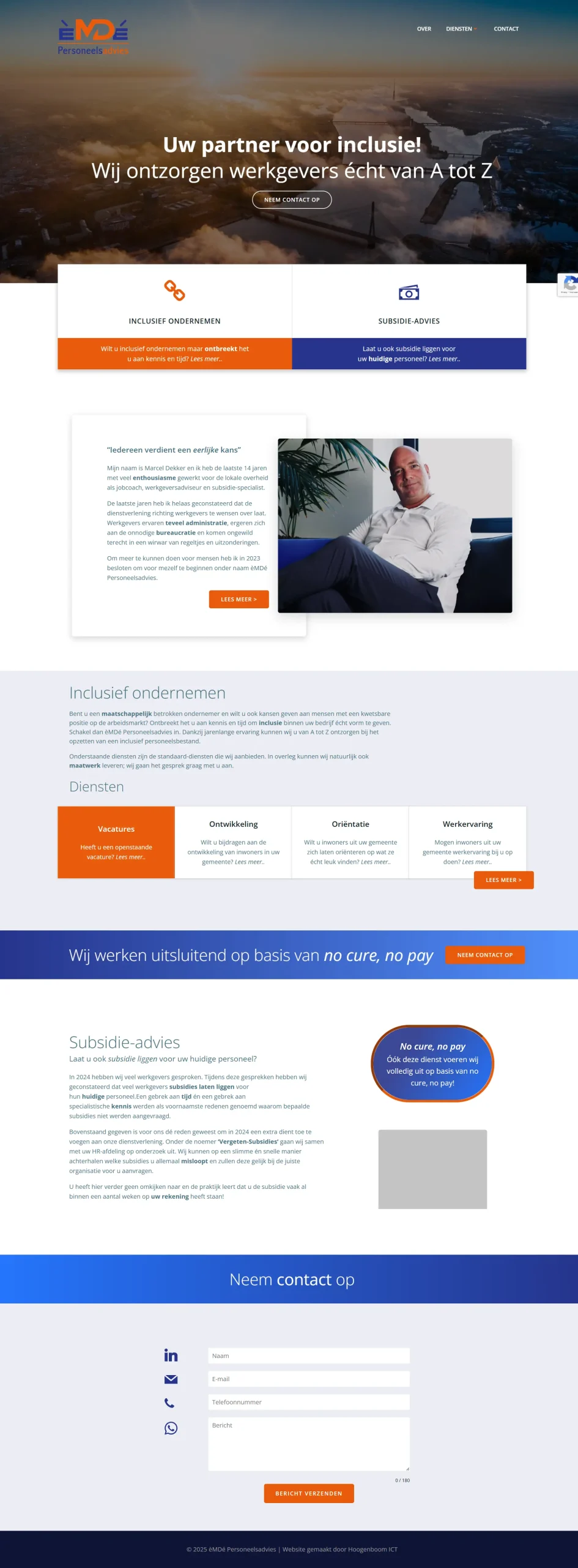 Website van EMDE Personeelsadvies