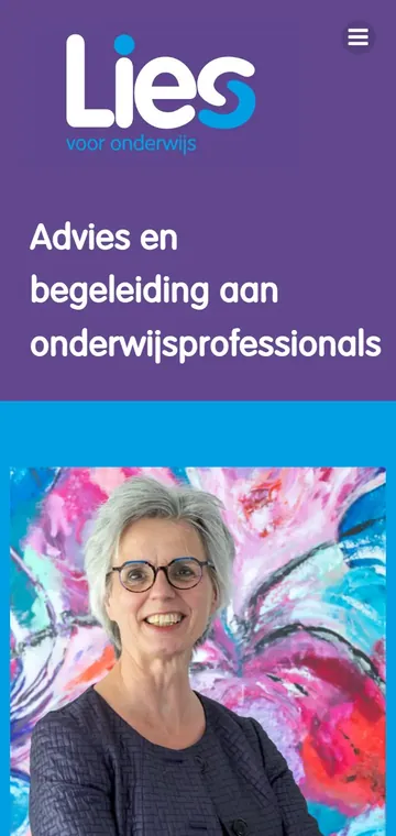 Website van Lies voor Onderwijs op een telefoon
