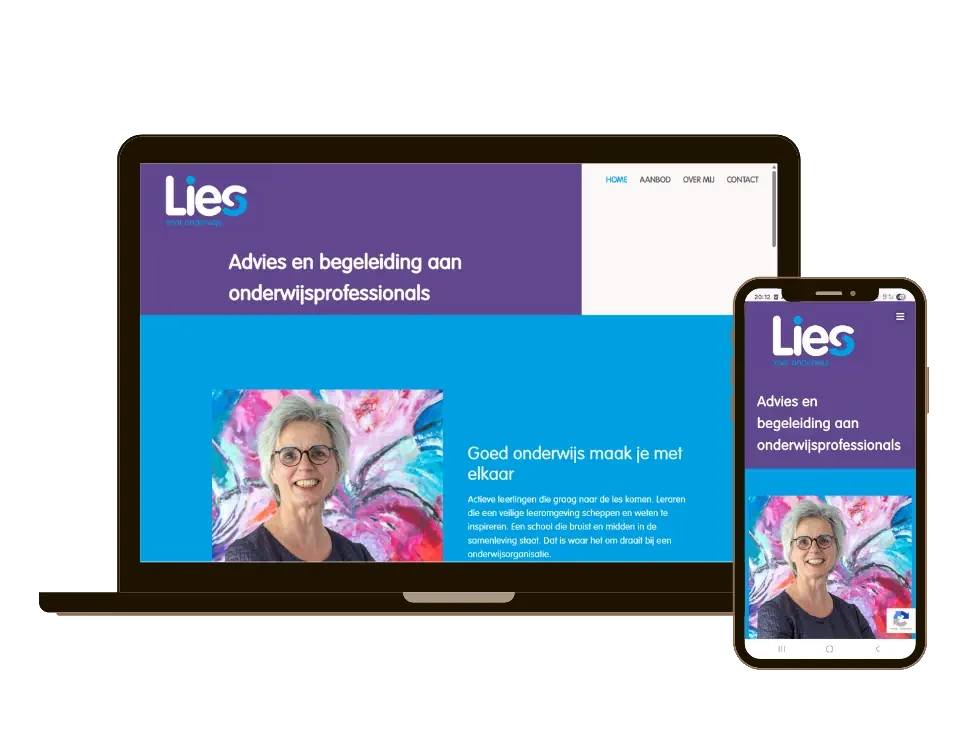 moderne website getoond op een laptop en telefoon